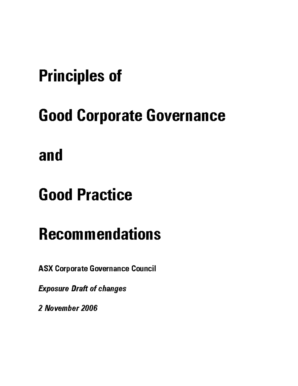 Principles of Good Corporate Governance and Best Practice ...