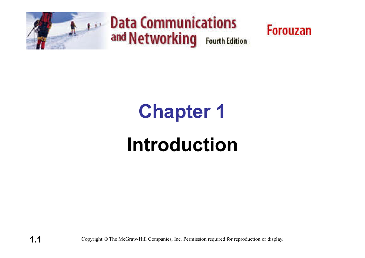 Chapter 1 - Introduction To Network - Chapter 1 Introduction Copyright ...