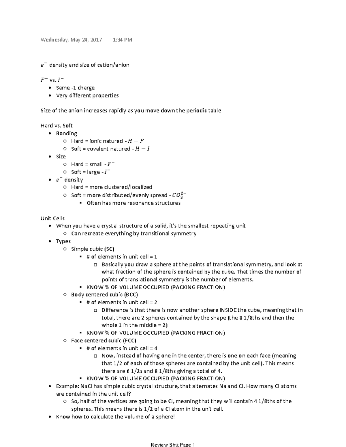 CHEM 11300 Review Notes - Warning: TT: undefined function: 32 Warning ...