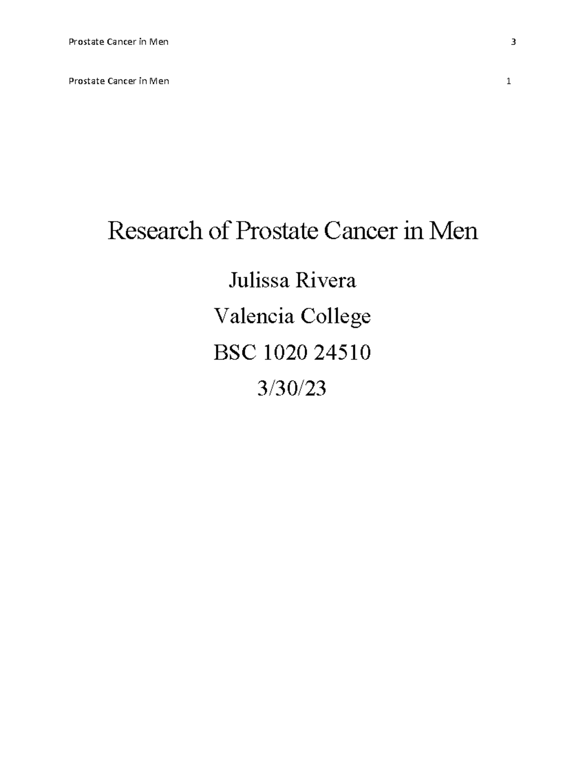 master thesis prostate cancer