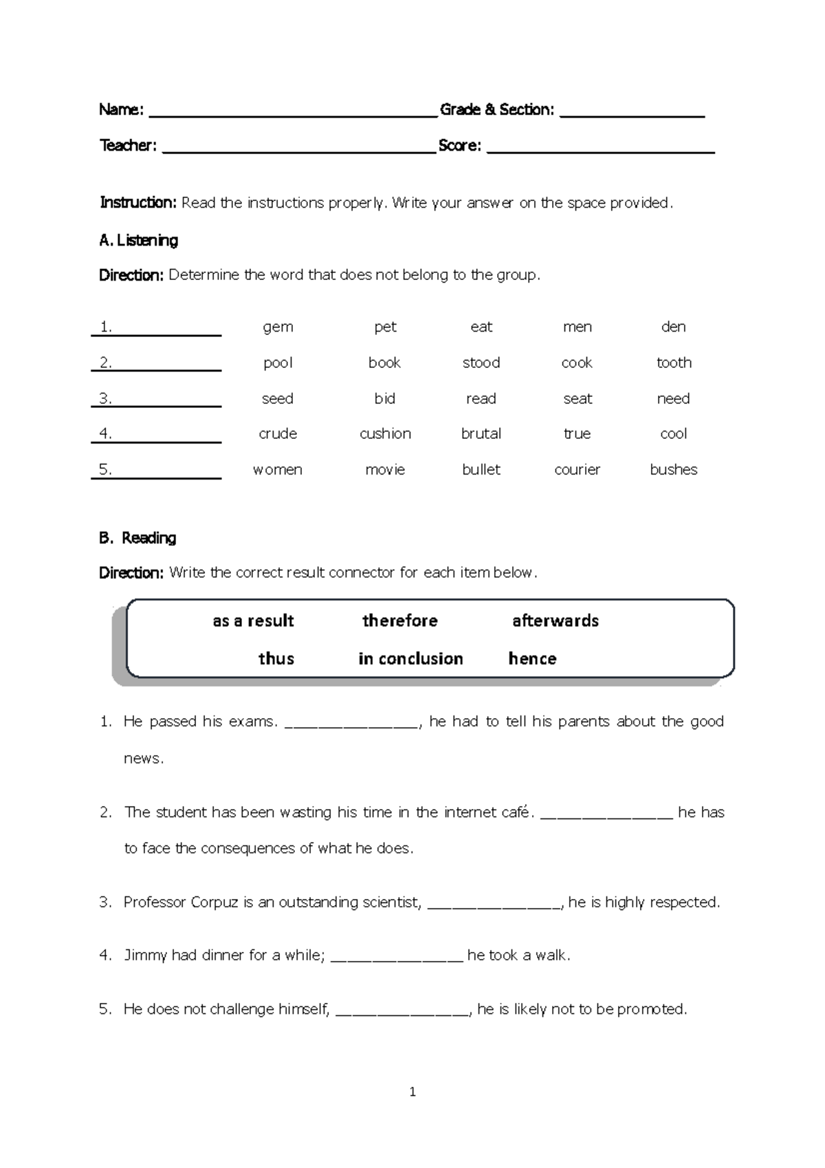 Macroskills Activity Quiz - Name ...