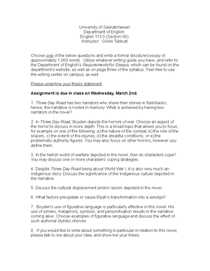 Thesis Statement Examples Essays Seminar Assignments This Is The Essay Topic Assignments For The Novel Three Day Road Eng Literature And Composition Reading Narrative Studocu Business Law Essays also Science And Technology Essay Seminar Assignments This Is The Essay Topic Assignments For The Essay Mahatma Gandhi English