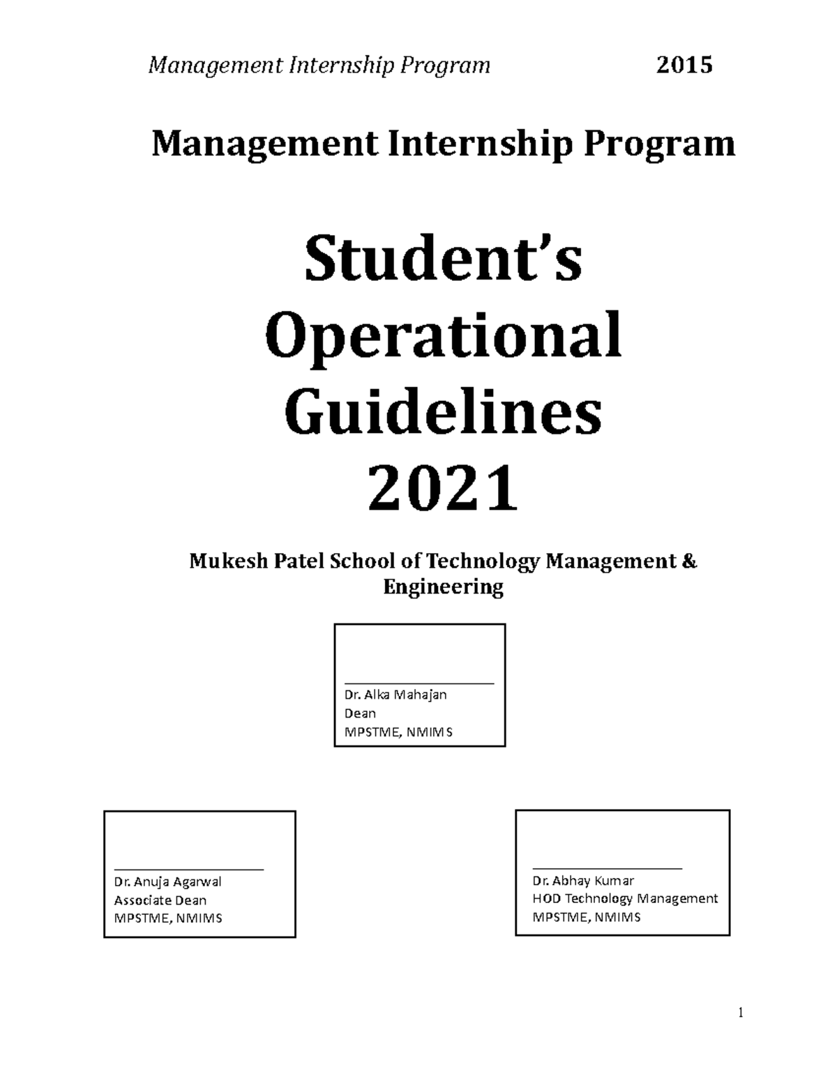 MIP Student Guidelines 2021 - Management Internship Program Student’s ...