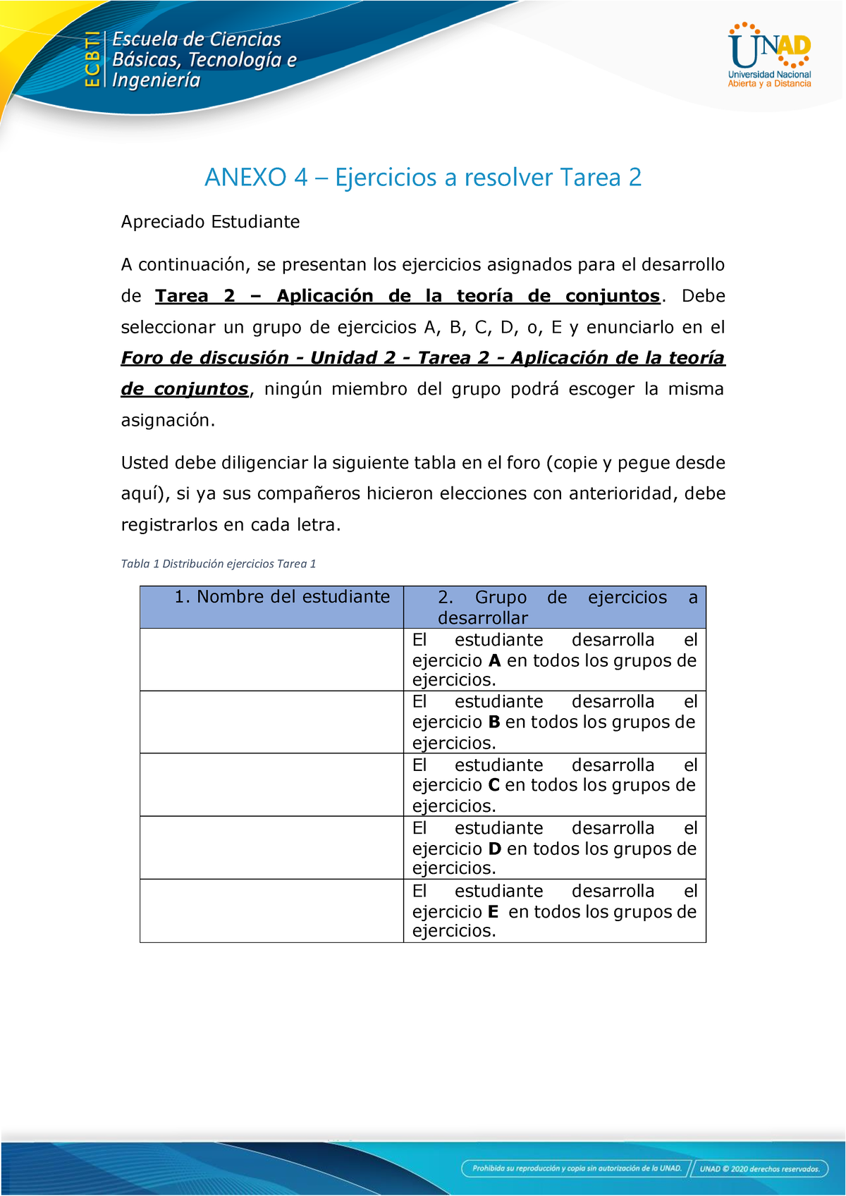 Anexo 4 - Ejercicios A Resolver Tarea 2 - ANEXO 4 – Ejercicios A ...