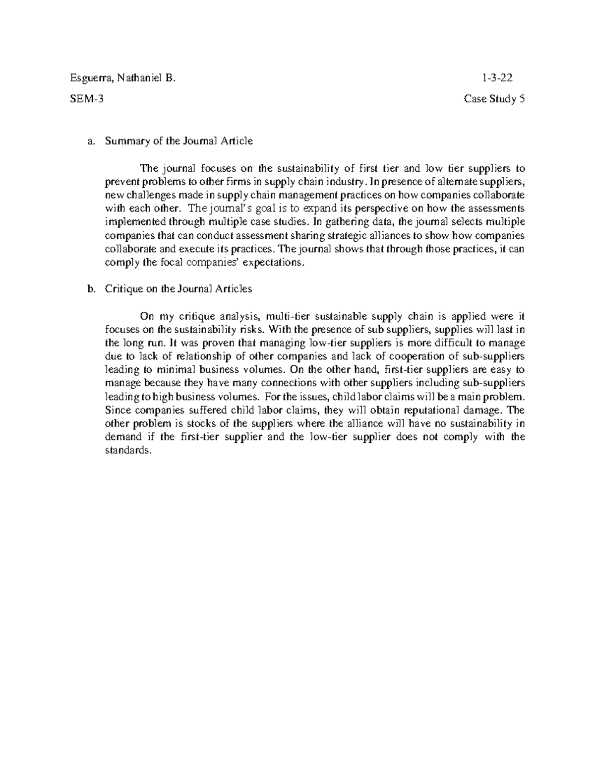 Esguerra 2015 112244 Case Study 5 Esguerra, Nathaniel B. 13 SEM3