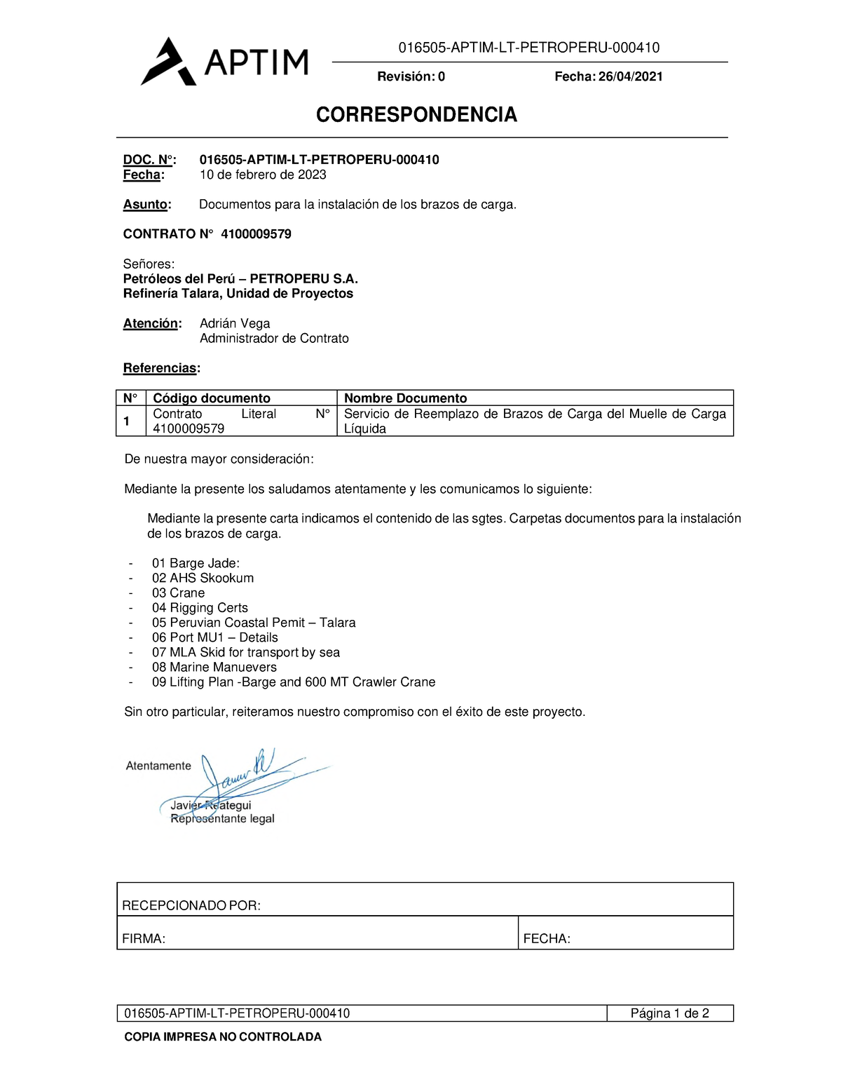 016505- Aptim-LT- Petroperu-000410 Documentos para la instalación de ...