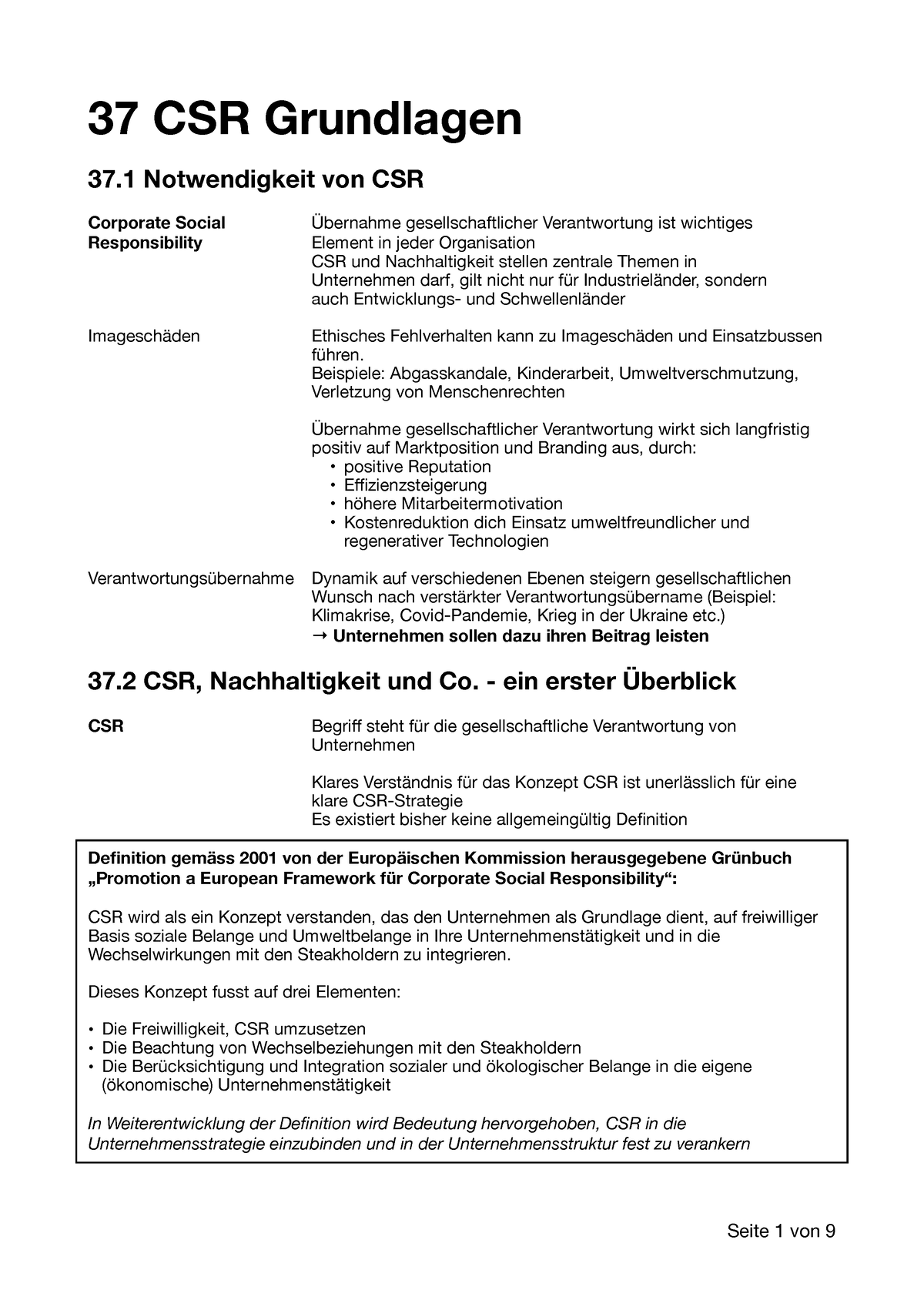 37 CSR Grundlagen - 37 CSR Grundlagen 37 Notwendigkeit Von CSR ...