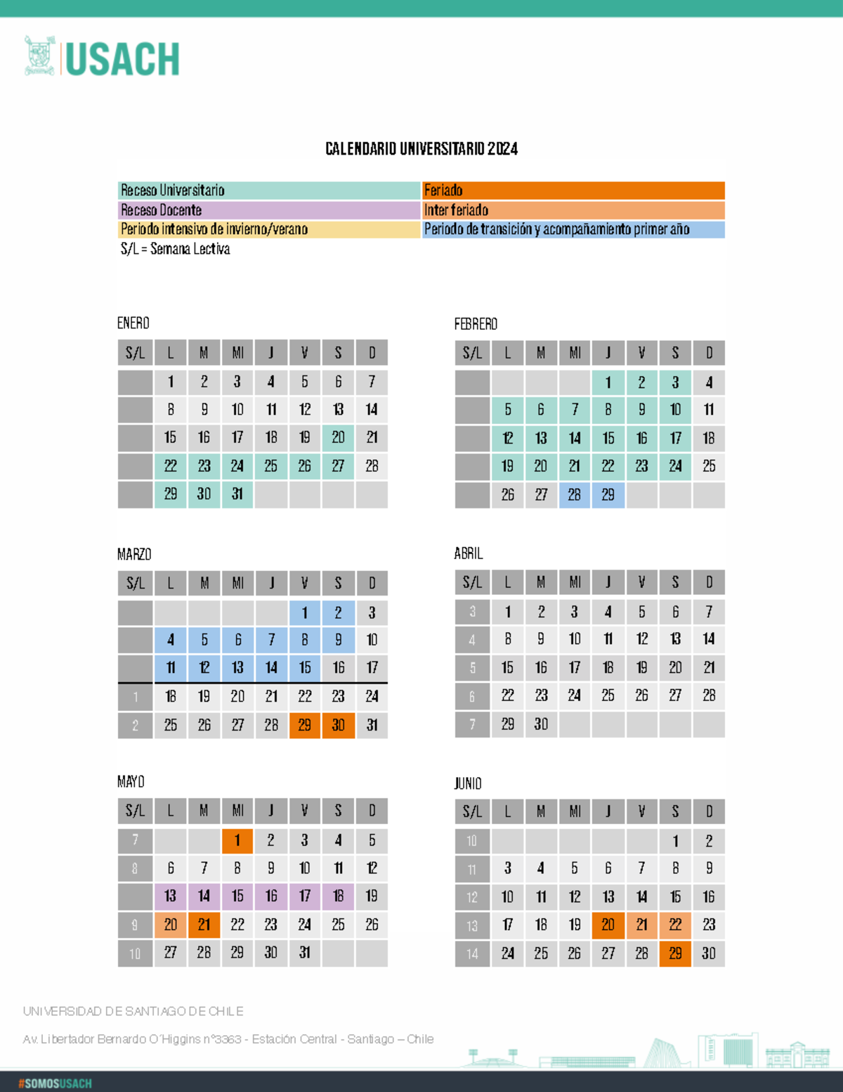 calendario de actividades 2024 usach UNIVERSIDAD DE SANTIAGO DE CHILE