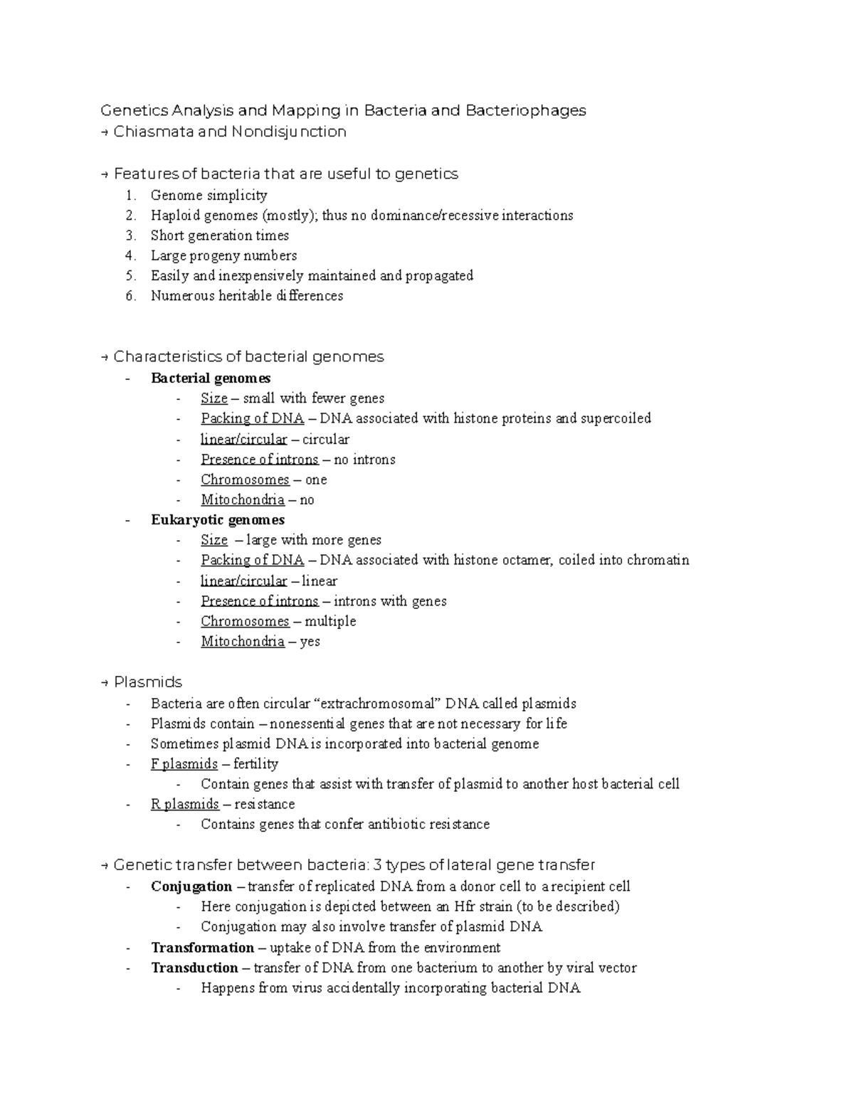Genetics Analysis and Mapping in Bacteria and Bacteriophages - Genome ...