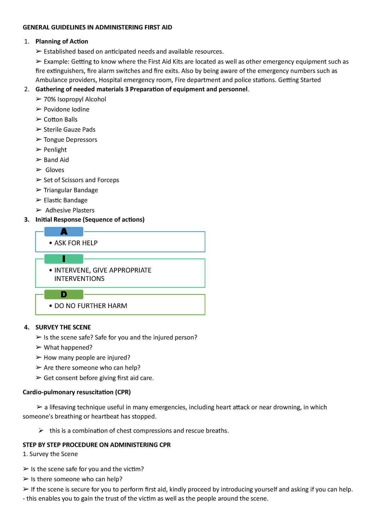 NSTP - CWTS Chapter 2 M3 Administering First Aid - GENERAL GUIDELINES ...