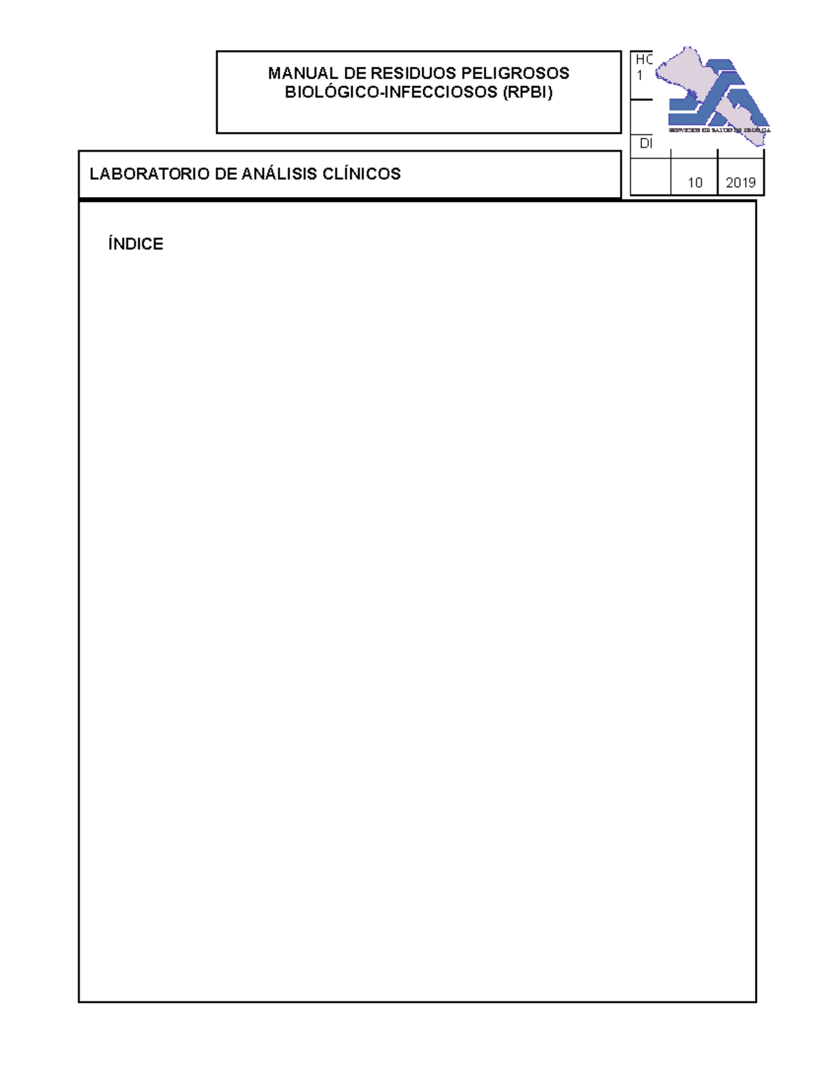 Manual DE rpbi - biologico infeccioso - LABORATORIO DE ANÁLISIS ...
