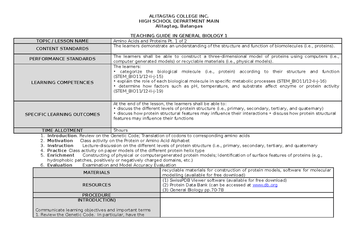 Genbio 1 G11STEM 18-19 S1Q1T8 MMaldo - ALITAGTAG COLLEGE INC. HIGH ...