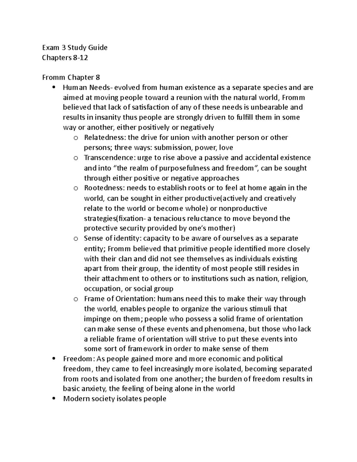 chapter 8.3 human needs assignment sheet answer key