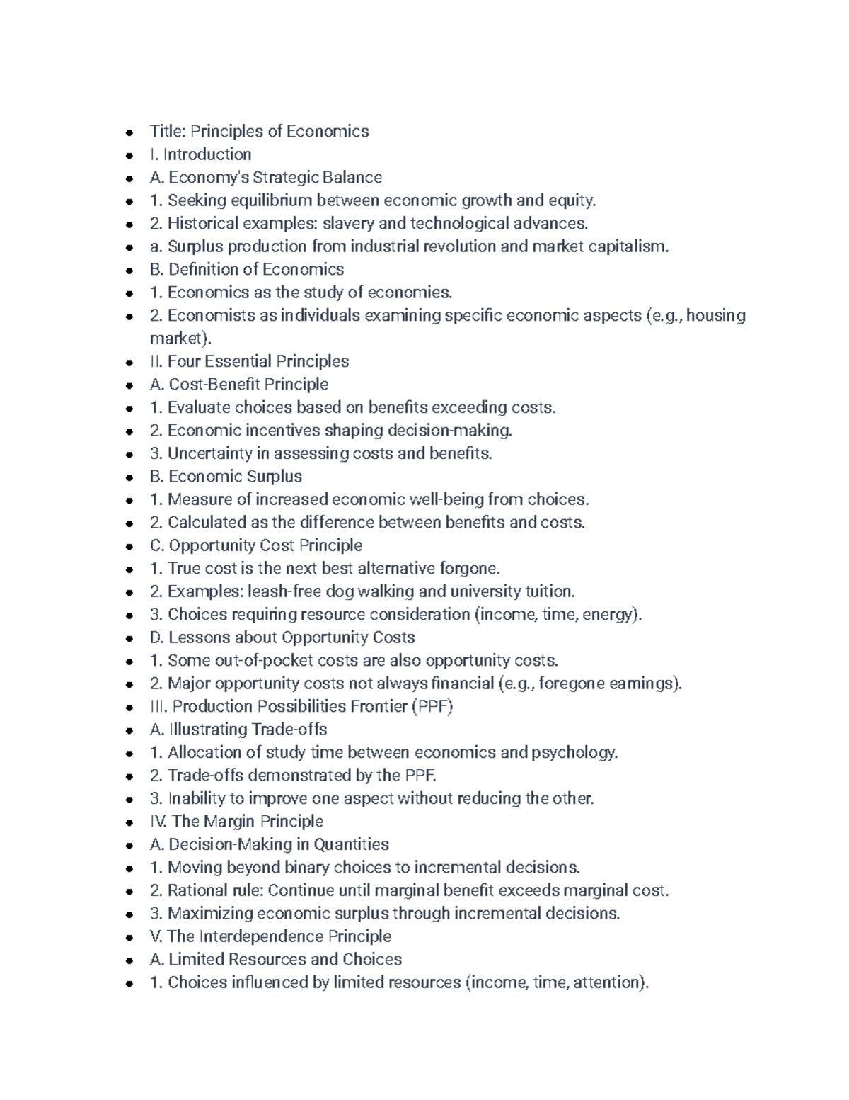 Econ 101 Note Super New - iui - Title: Principles of Economics I ...