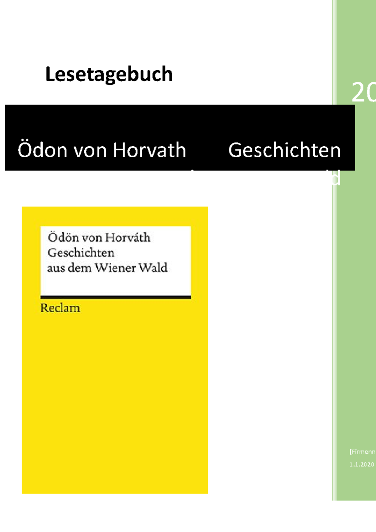 Geschichten Aus Dem Wienerwald Kapitel Zusammenfassung Geschichten aus dem Wienerwald - Deutsch - Studocu