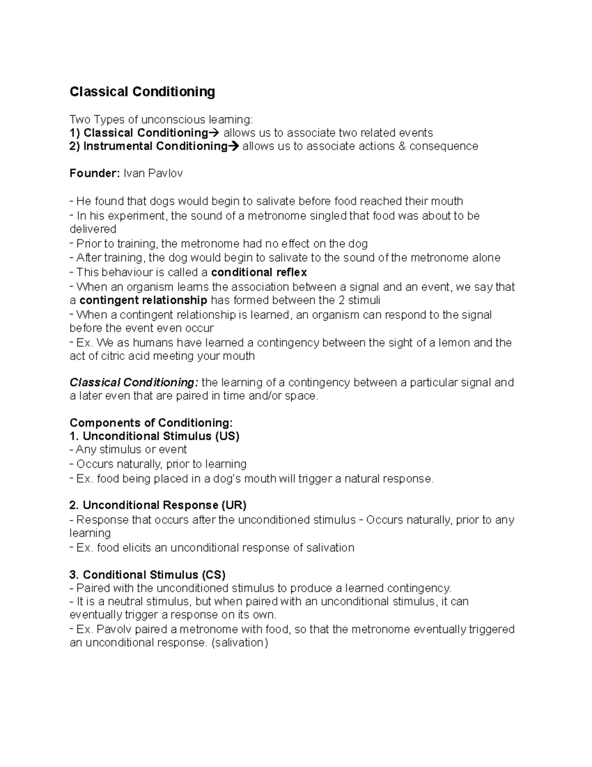 Classical Conditioning- Psych - Classical Conditioning Two Types Of ...