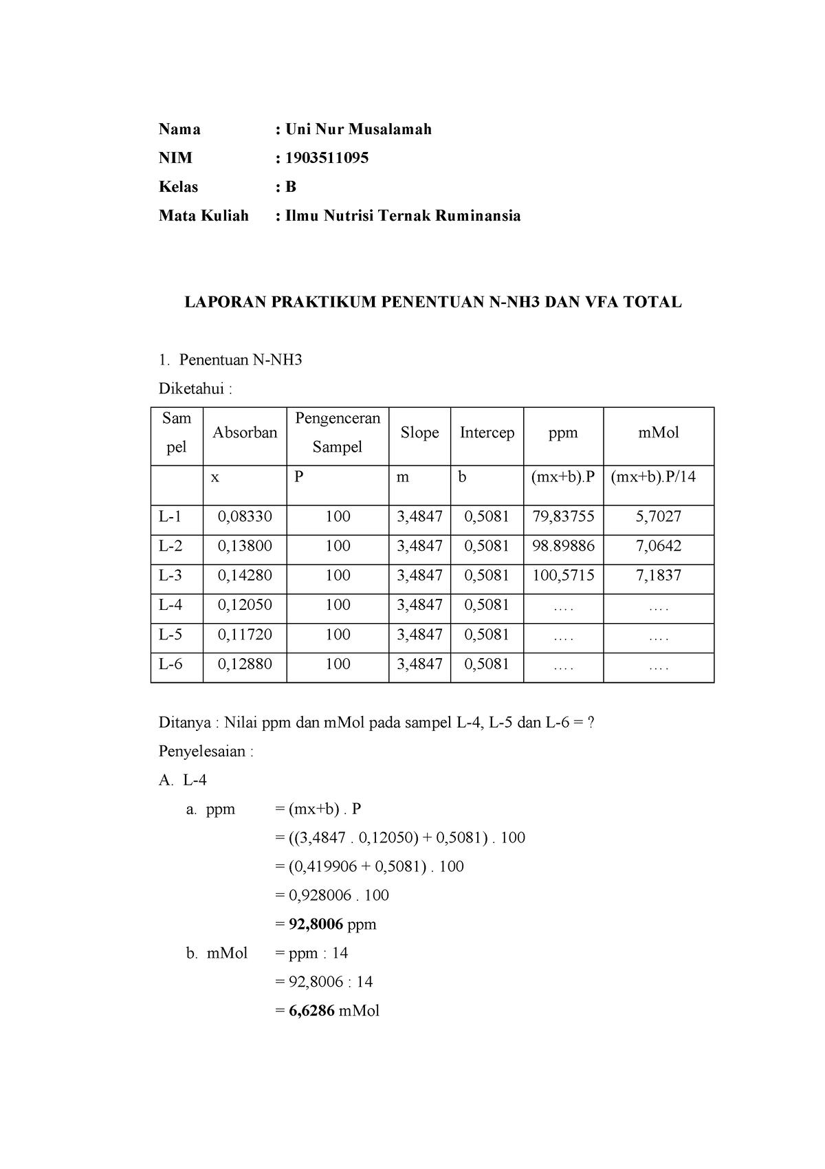 1903511095 Uni Nur Musalamah Kelas B Laprak INTR 6 - Nama : Uni Nur ...