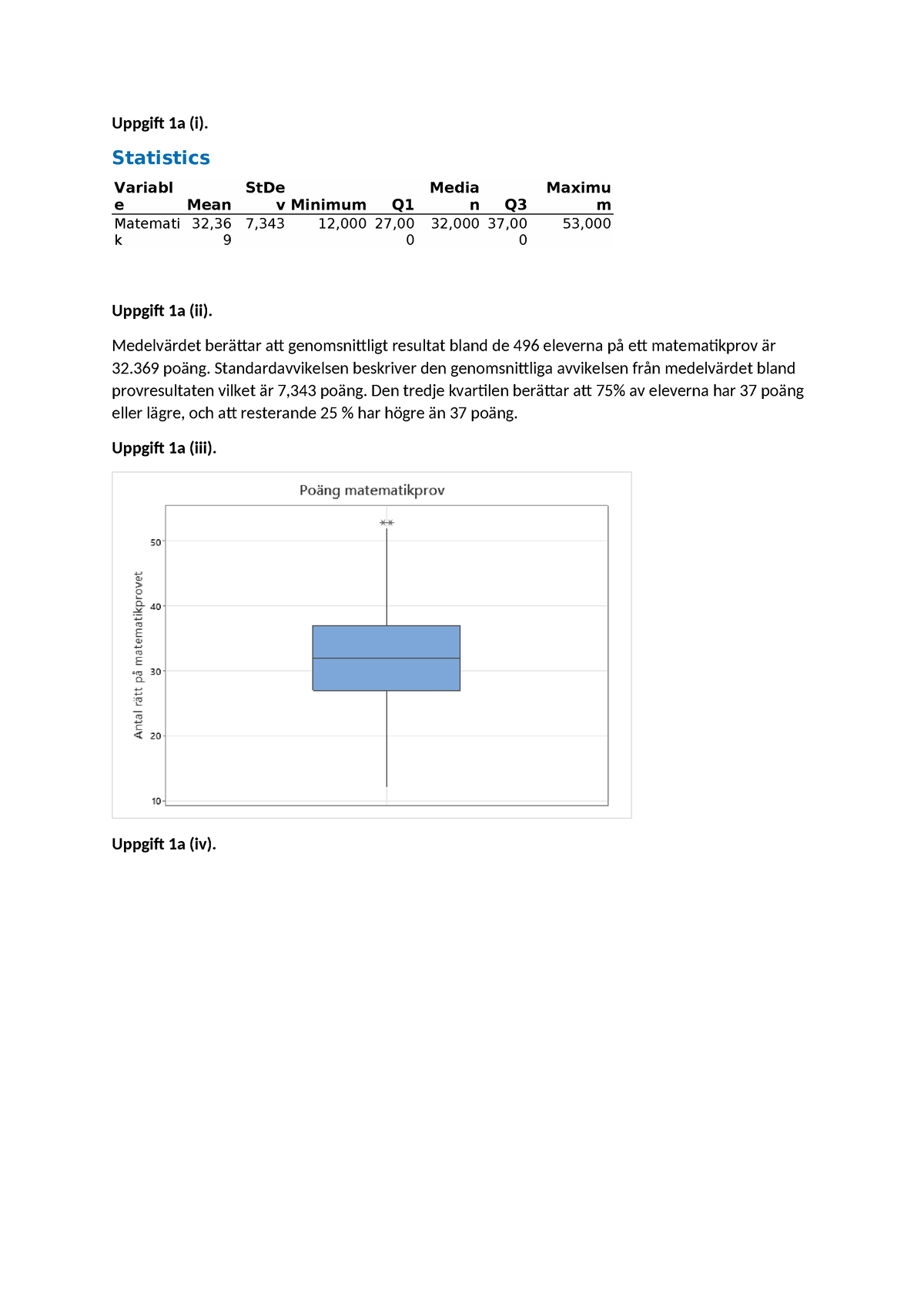 Deskriptiv Statistik Och Regression I Minitab HT22 220926 Svarsdokument ...