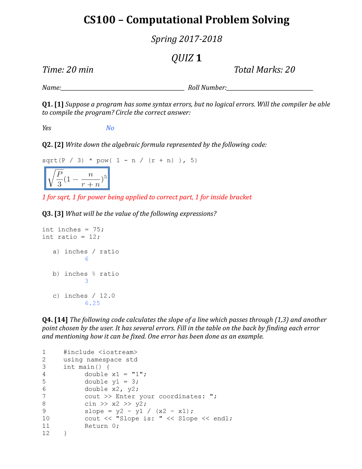 ces 1005 problem solving post test answers