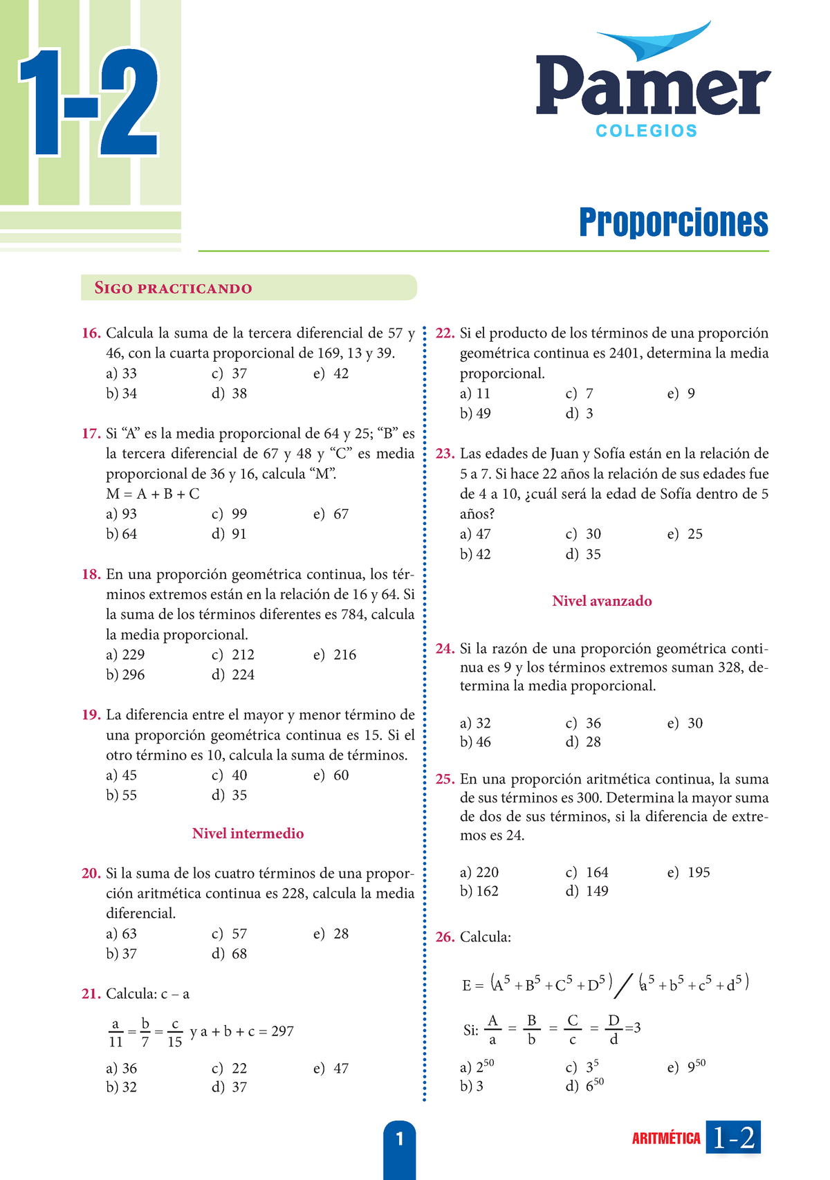 01 Aritmetica - Buena - 1- 1 ARITMÉTICA 1- Proporciones S Calcula La ...