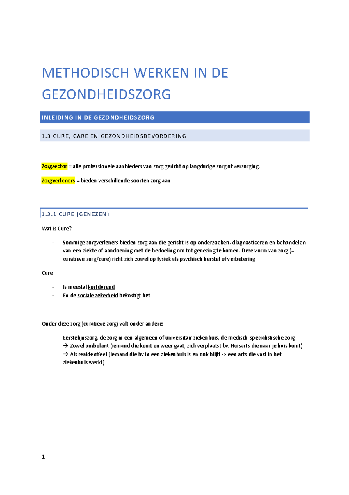 Methodisch Werken In De Gezondheidszorg Samenvatting VIVES - METHODISCH ...