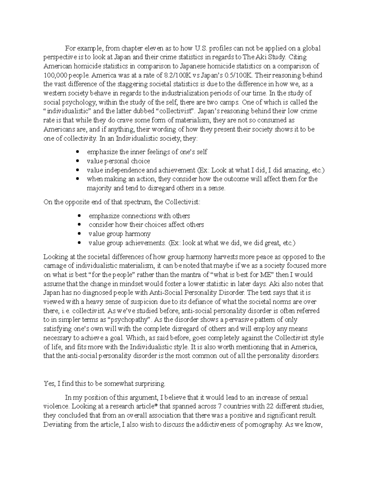 Serial Murder. Discuss 6 - For example, from chapter eleven as to how U ...