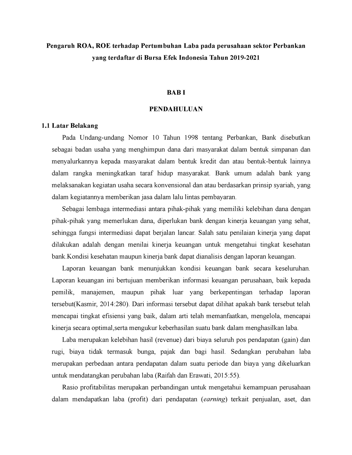 Pengaruh ROA, ROE Terhadap Pertumbuhan Laba Pada Perusahaan Sektor ...