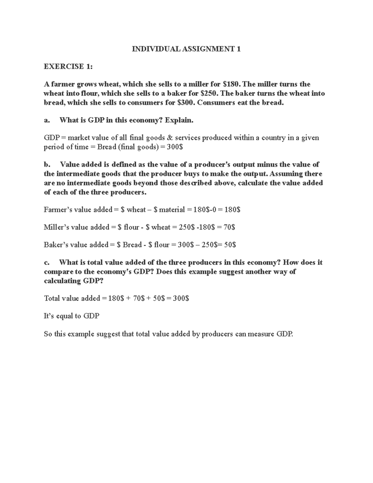 Individual Assignment 1 INDIVIDUAL ASSIGNMENT 1 EXERCISE 1 A farmer