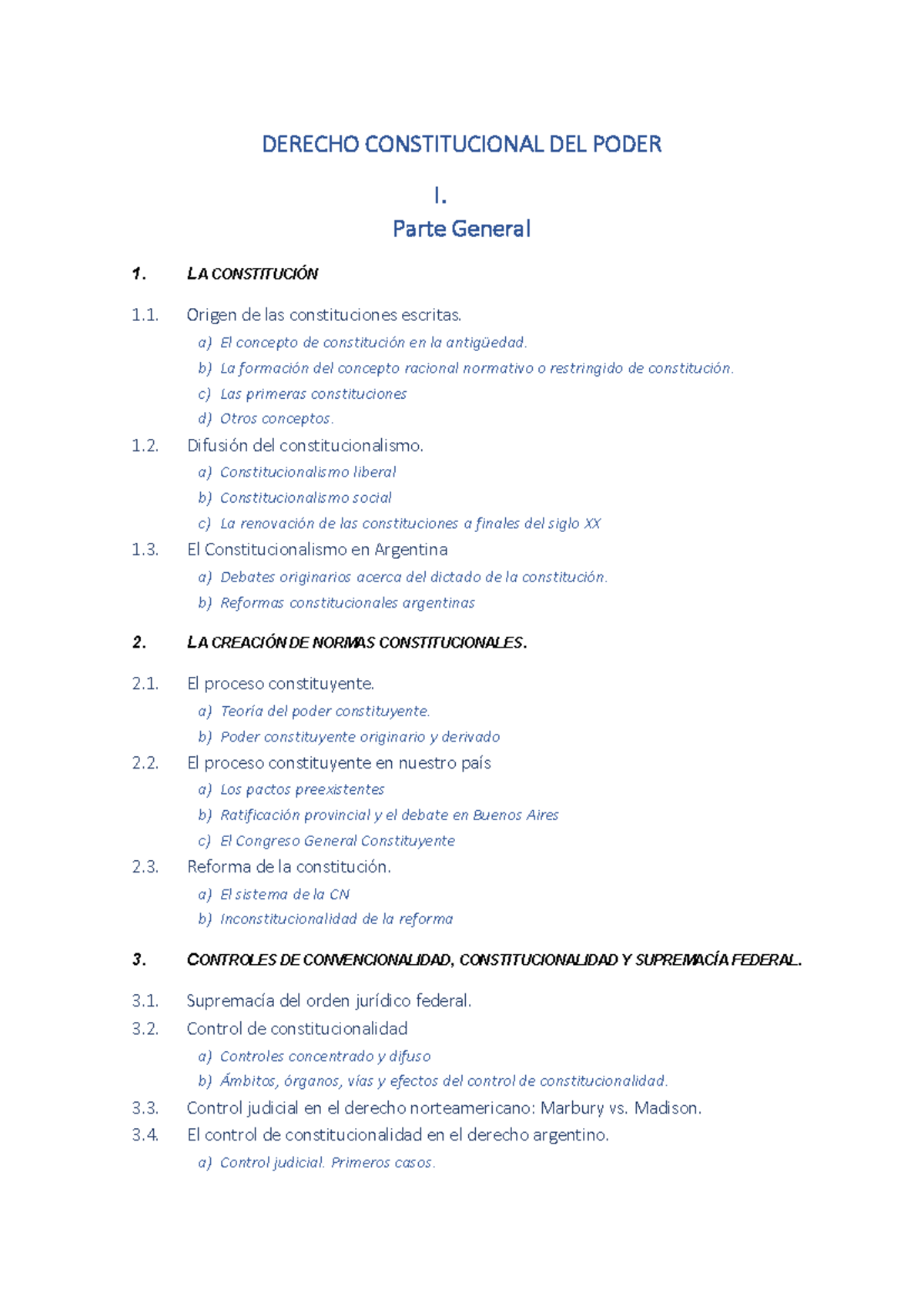 Derecho Constitucional del poder - programa - DERECHO CONSTITUCIONAL ...