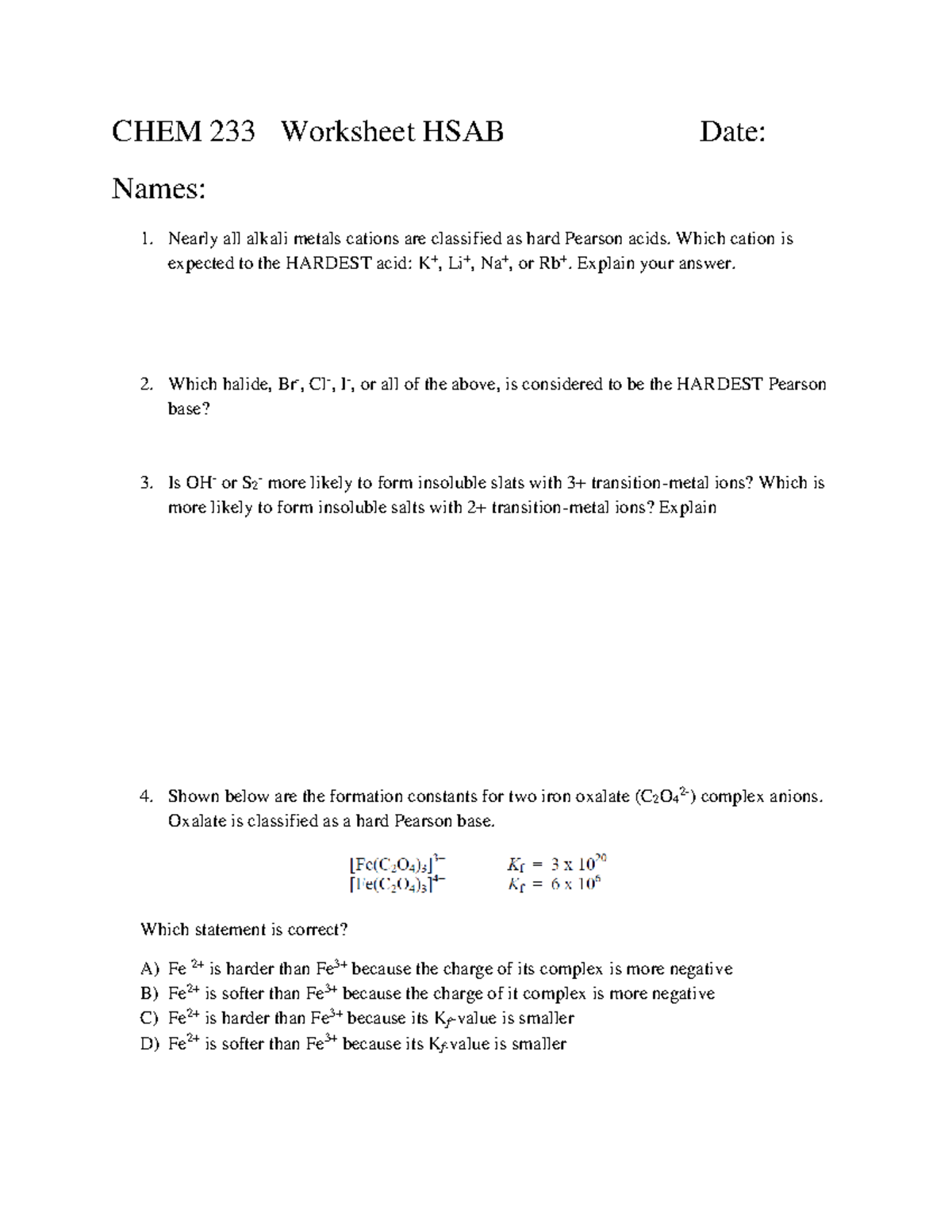 Formation Of Cations And Anions Worksheet Answers