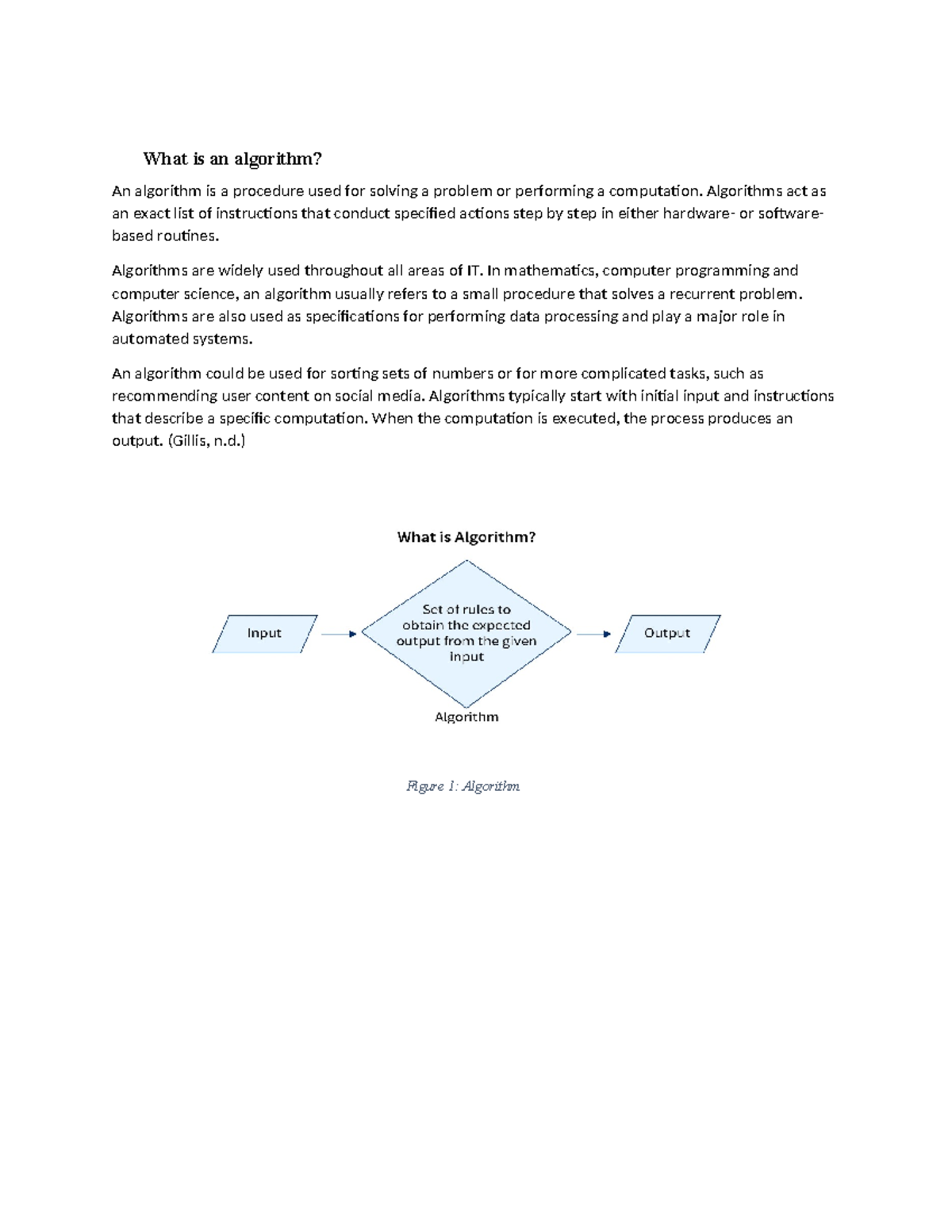 Pro - pro assignment activity 1 - What is an algorithm? An algorithm is ...
