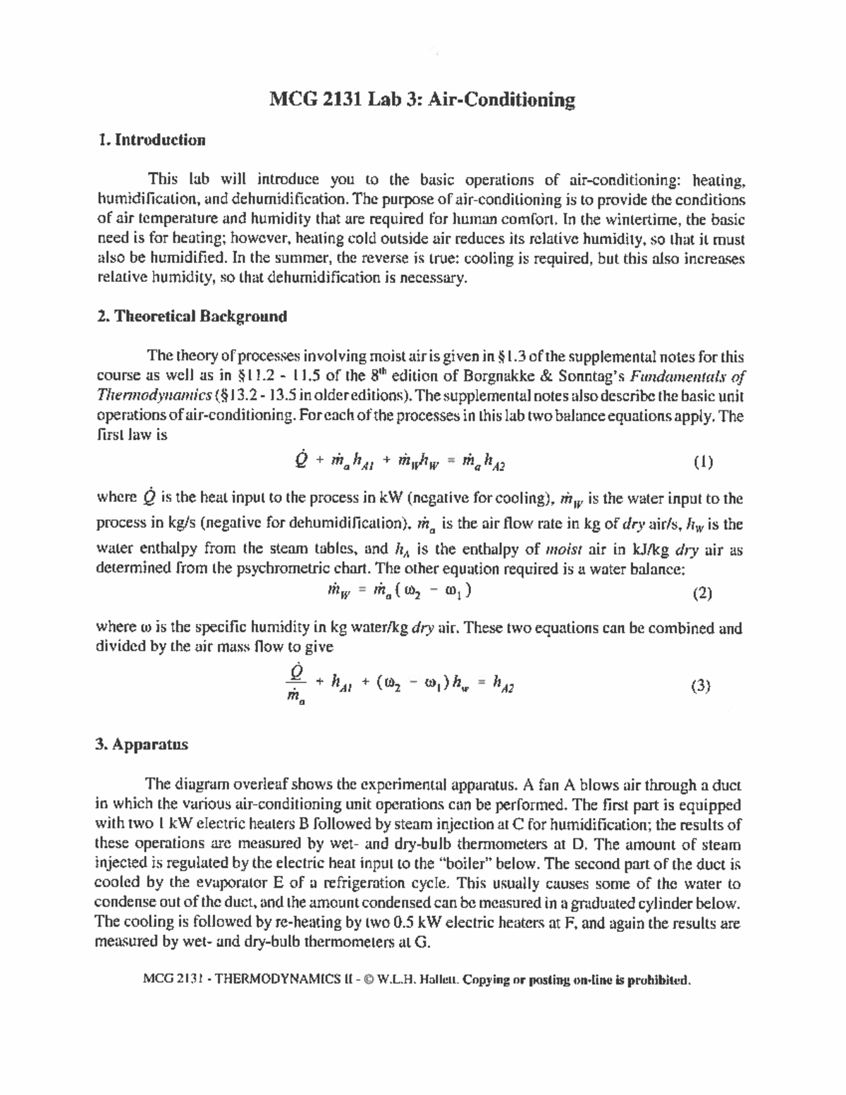 Lab 3 Manual for air conditioning Thermodynamics V Studocu