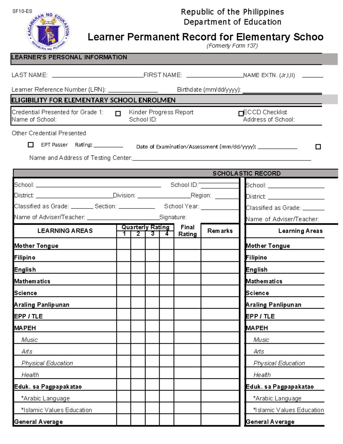 School-form-10-sf10-learners-permanent-academic-record-for-elementary ...