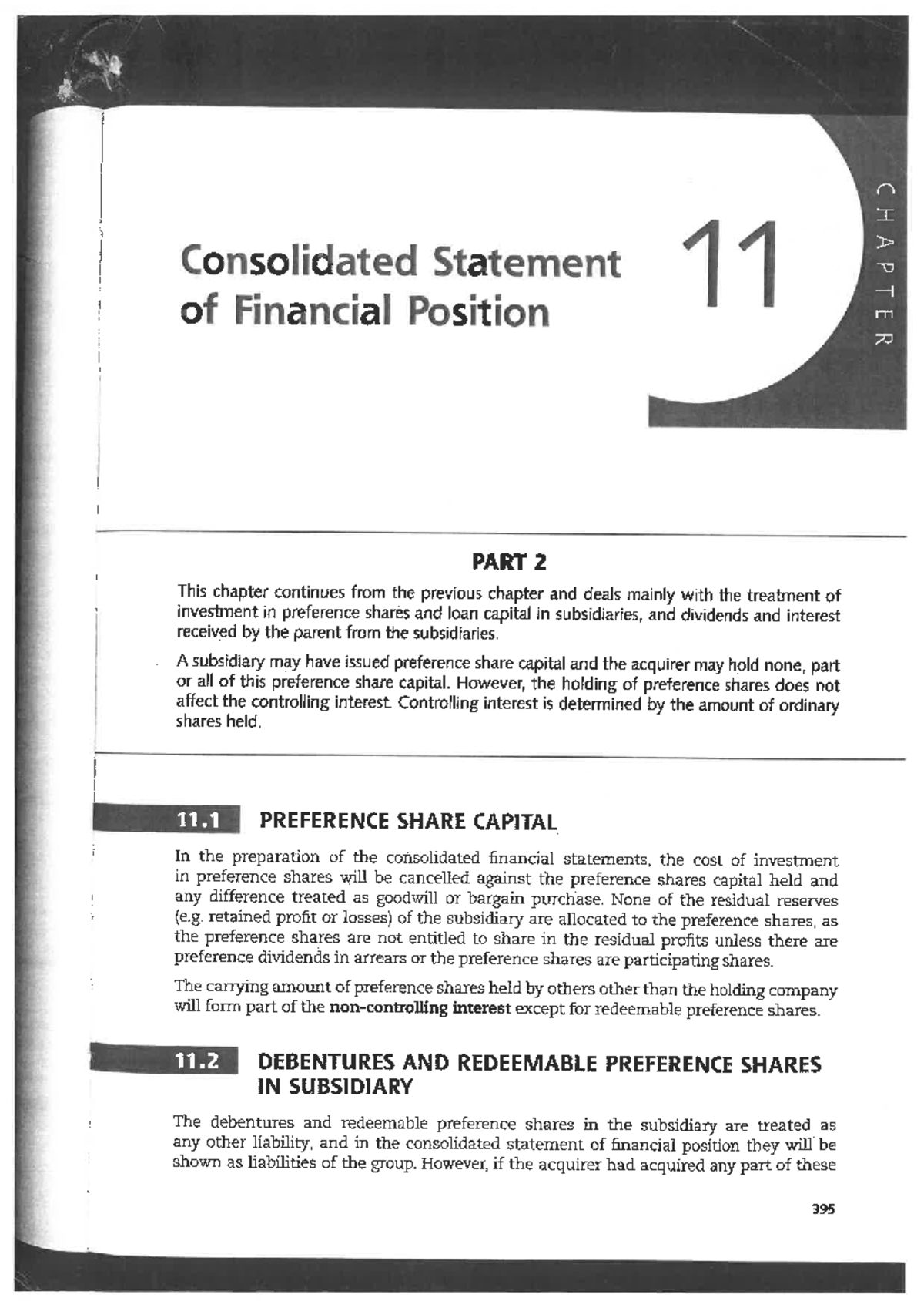 Chapter 11 - Consolidated Statement of Financial Positions - Advanced ...