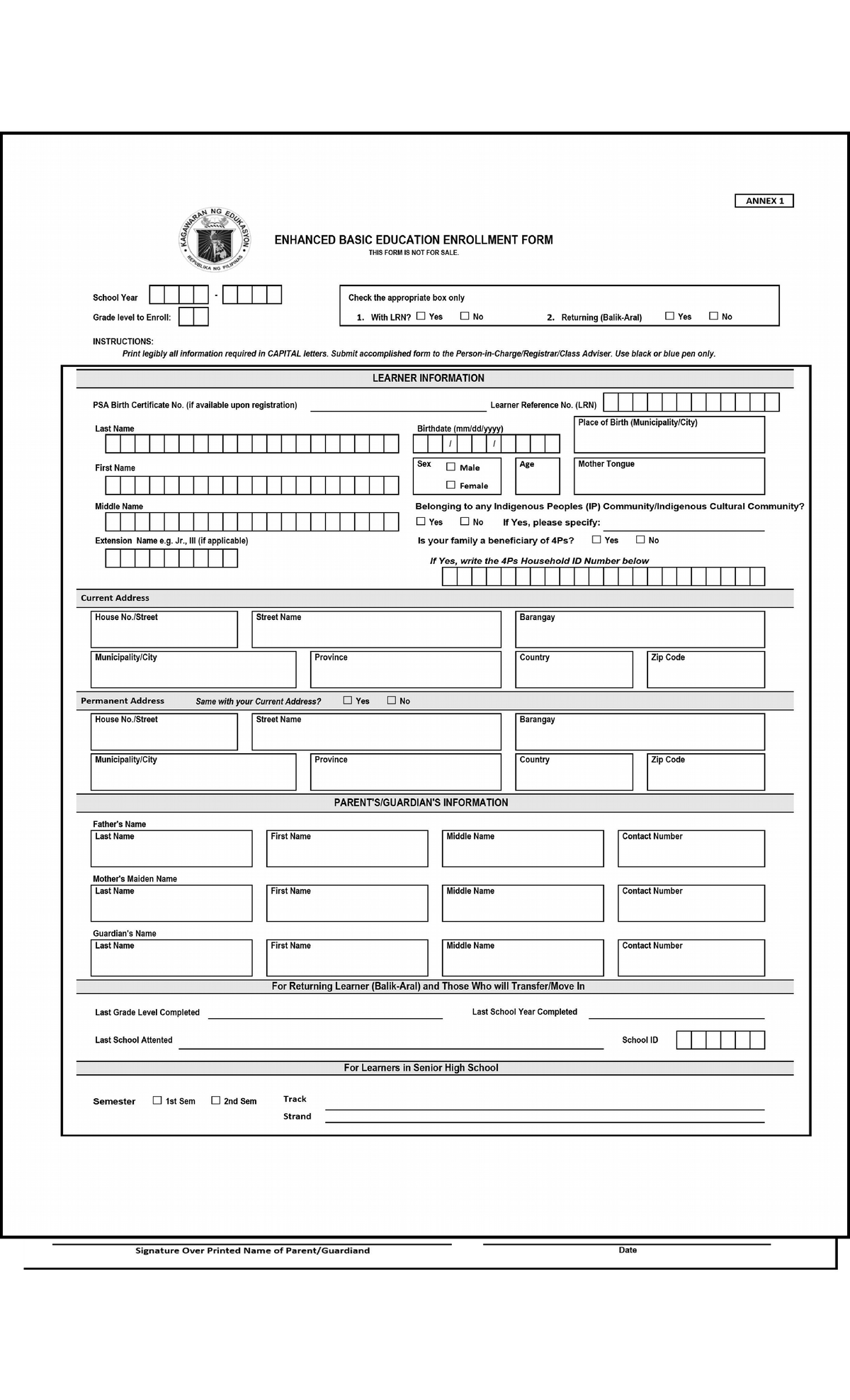 2022 2023 enrolment form - English - Studocu