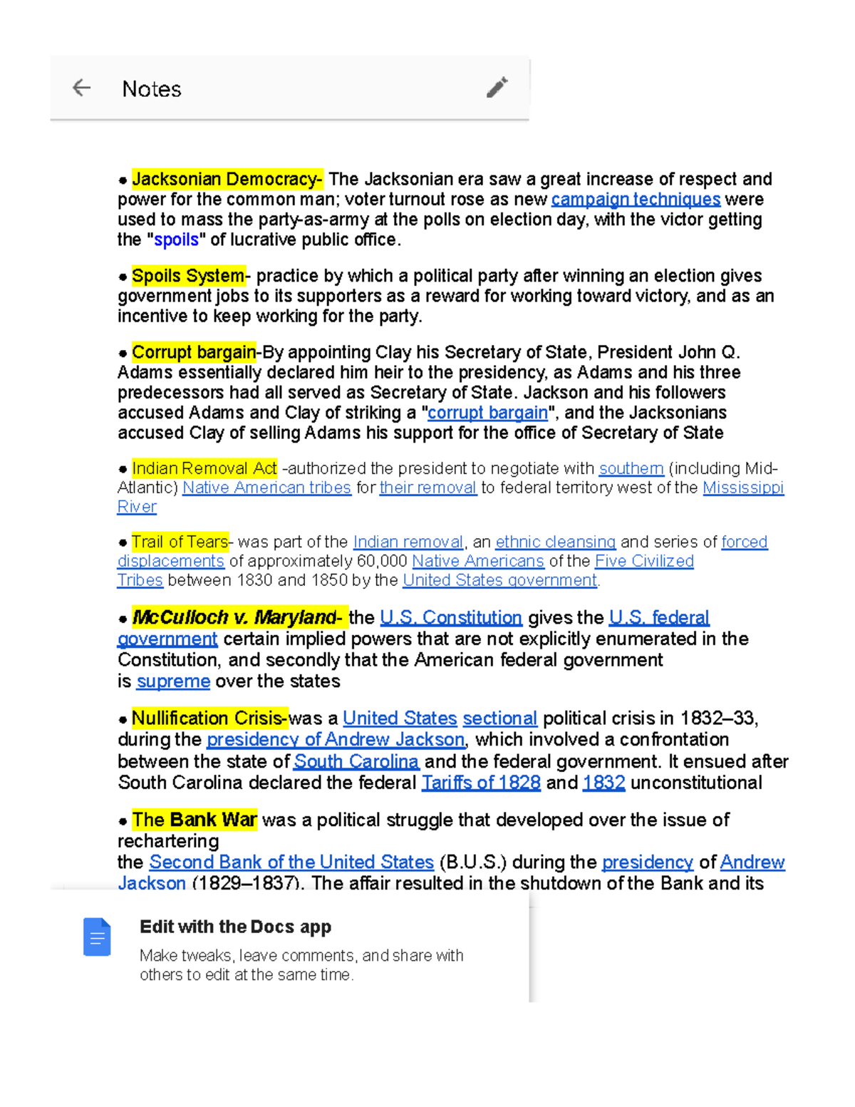 Notes - Alot - Jacksonian Democracy- The Jacksonian era saw a great ...