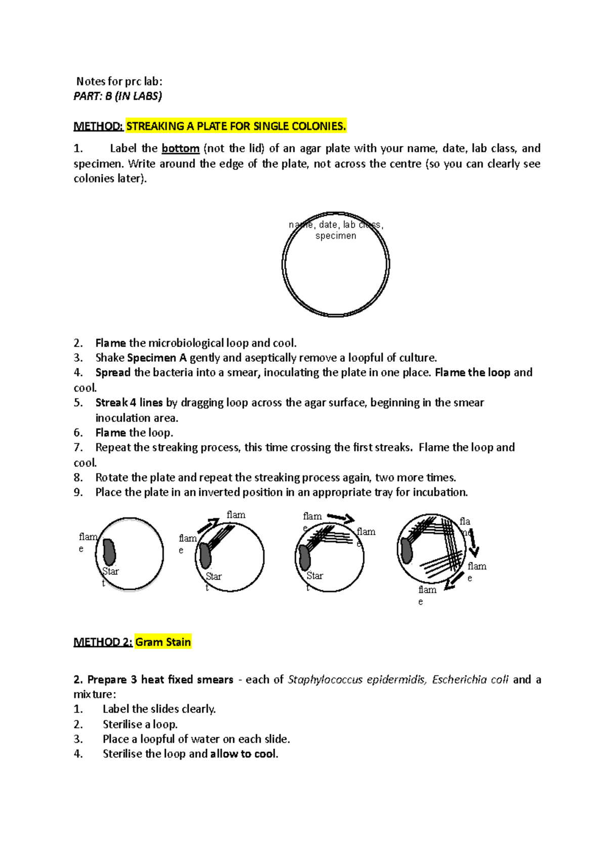 Notes for prc lab Notes for prc lab PART B (IN LABS) METHOD