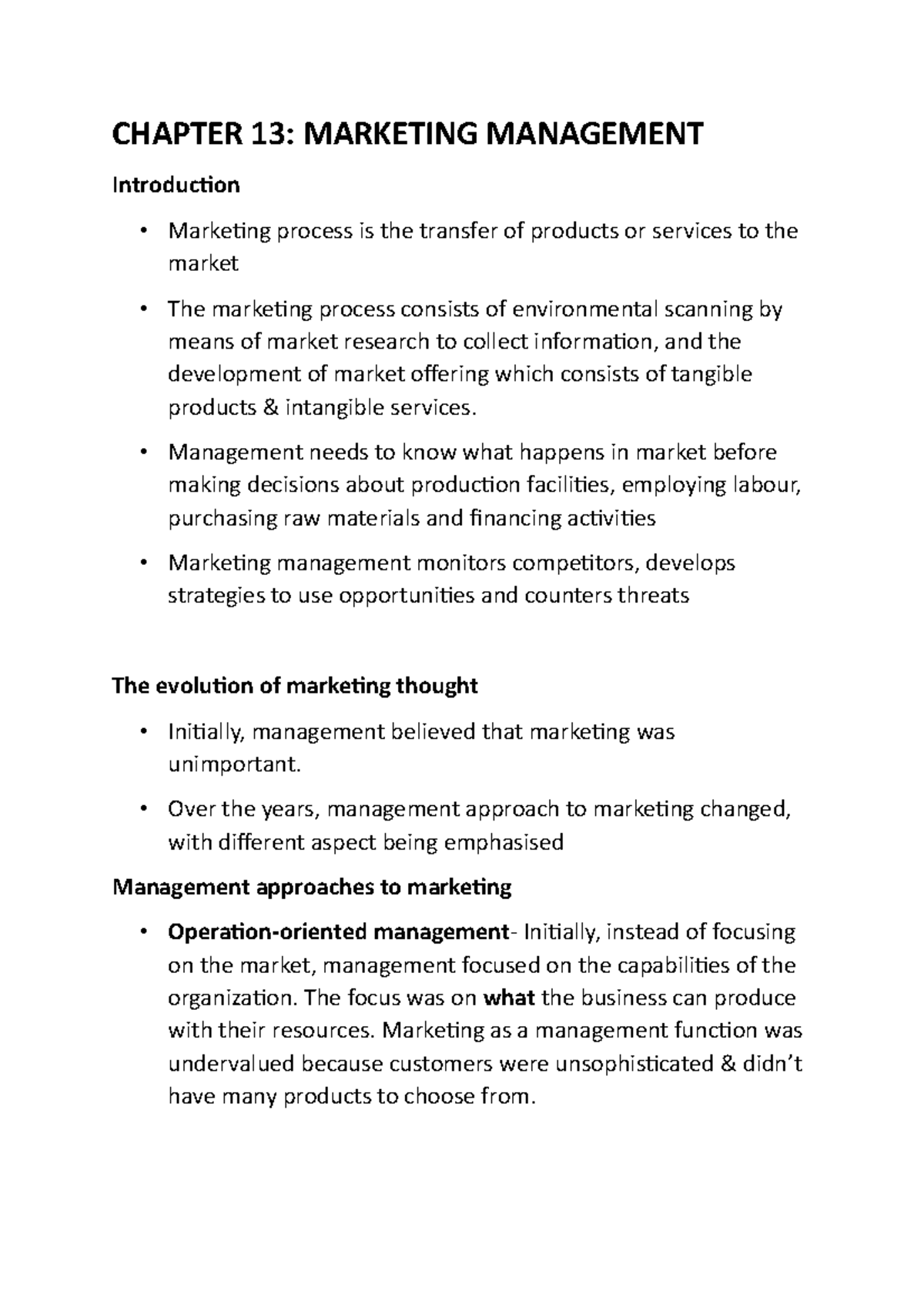 Chapter 13- Marketing - Lecture Notes 13 - CHAPTER 13: MARKETING ...