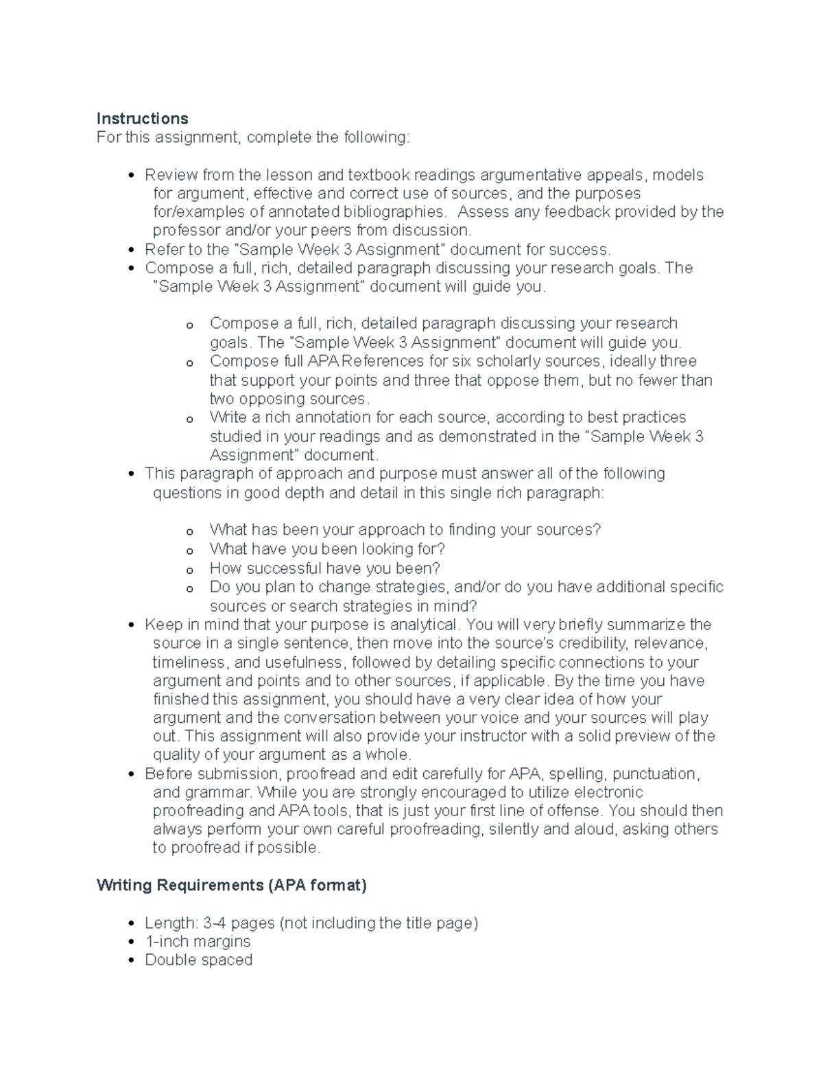 Wk 3 written - Assignment - Instructions For this assignment, complete ...