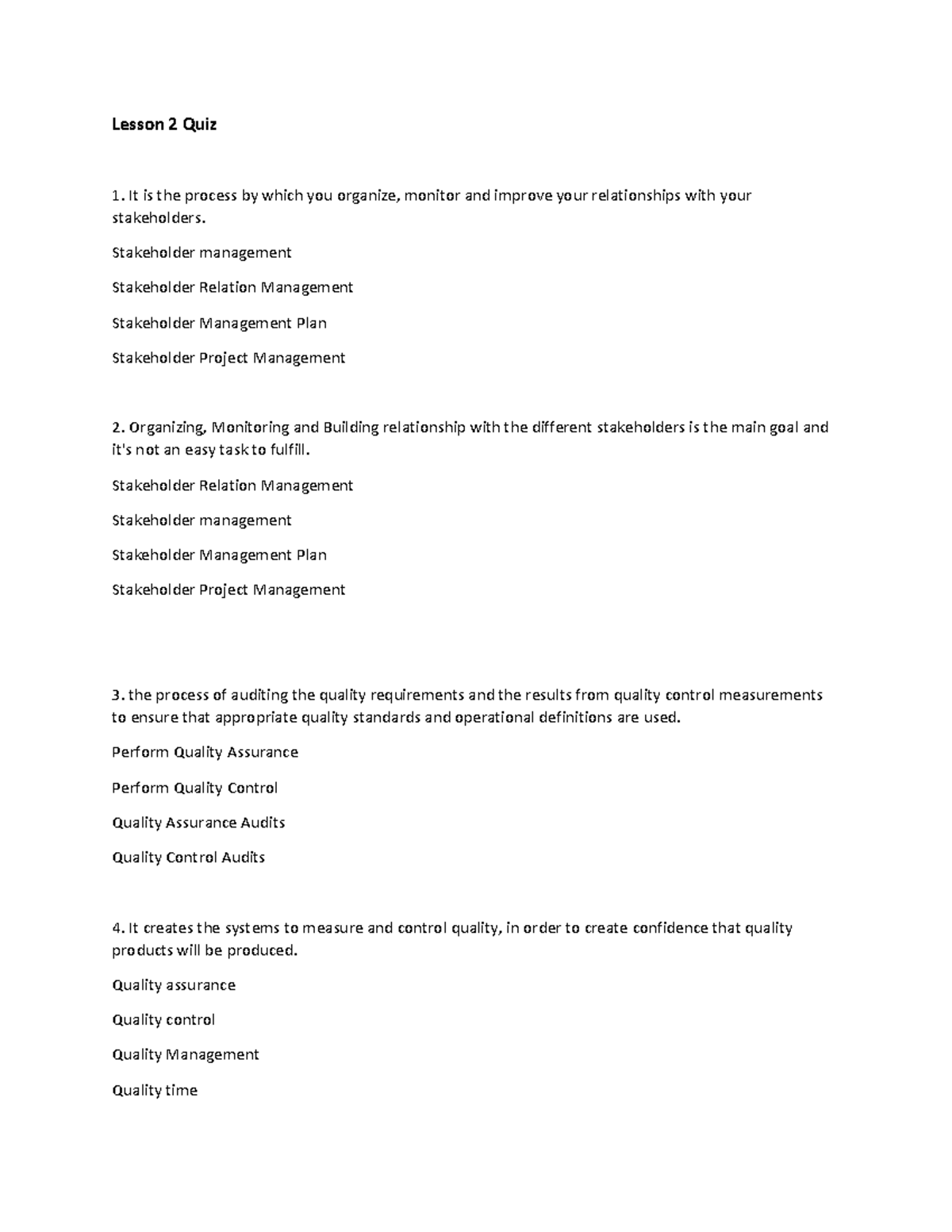 Lesson 2 Quiz#4 - Hope this will help your academic journey. Please use 