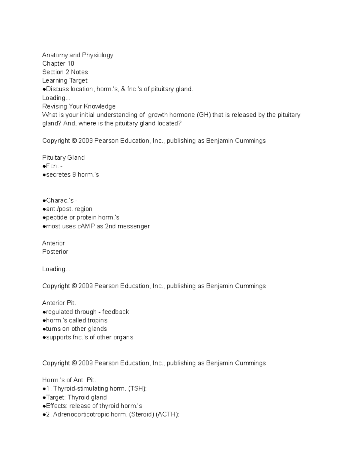 anatomy and physiology chapter 10 section 2 notes - Anatomy and ...