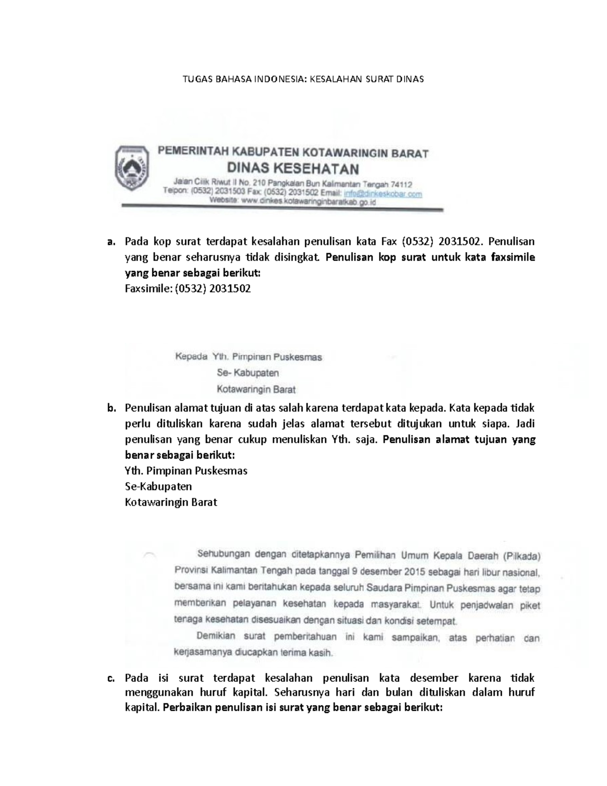 Tugas 2 Bahasa Indonesia - TUGAS BAHASA INDONESIA: KESALAHAN SURAT ...