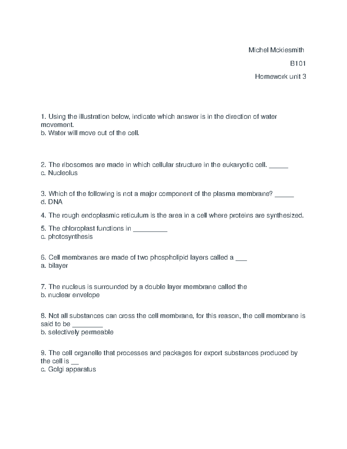 B101 Unit 3 HW - Unit 3 Homework - Michel Mckiesmith B Homework Unit 3 ...