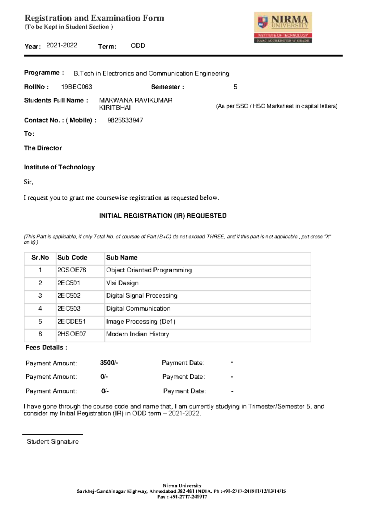 19BEC063 - All documents required for practice - Programme : RollNo ...