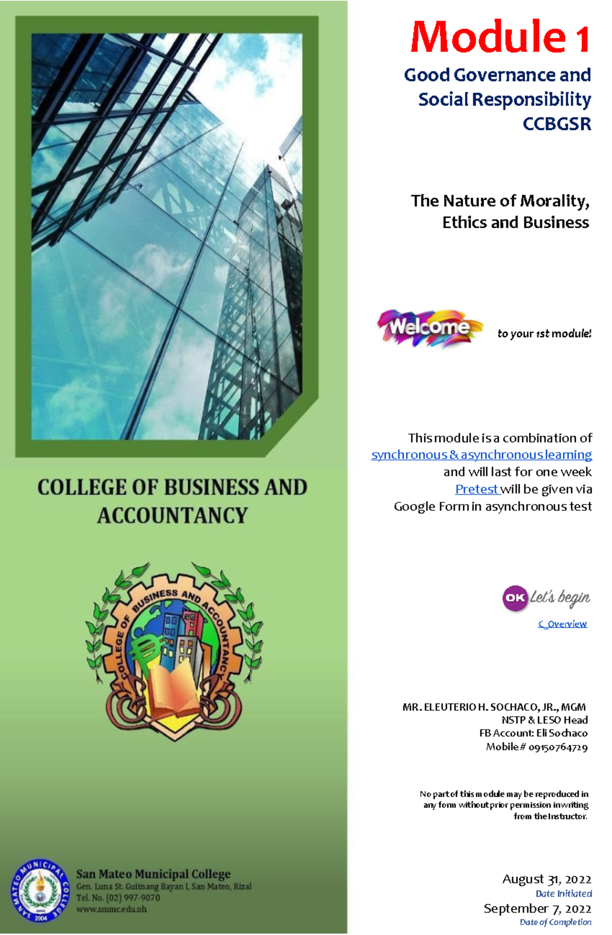 Ccbgsr Module 1 - 8kijio - Module 1 Good Governance and Social ...