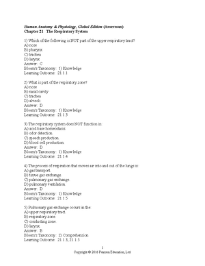 Chapter 22 Test Bank Amerman Textbook - Human Anatomy & Physiology ...