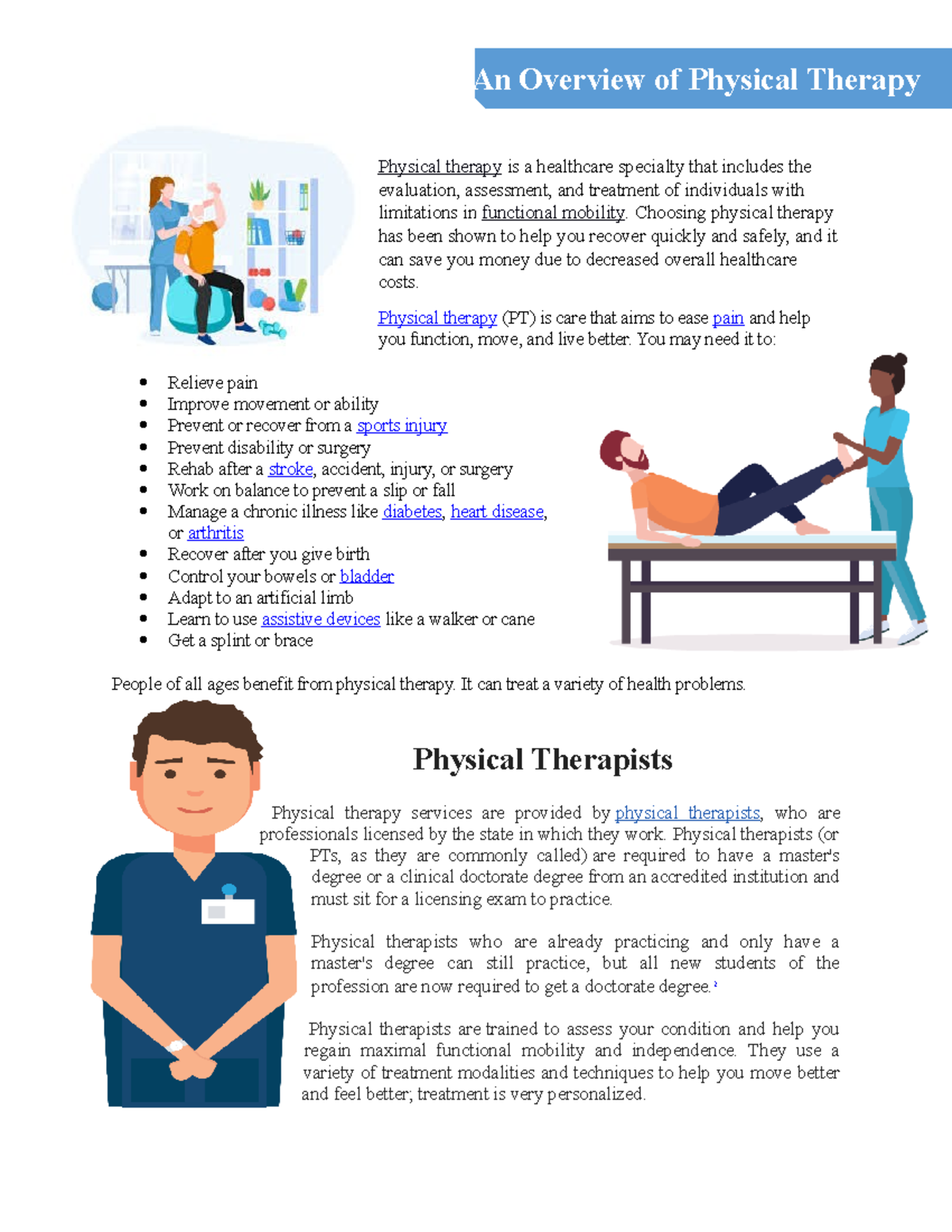 Physical therapy - Condensed information - Physical therapy is a ...