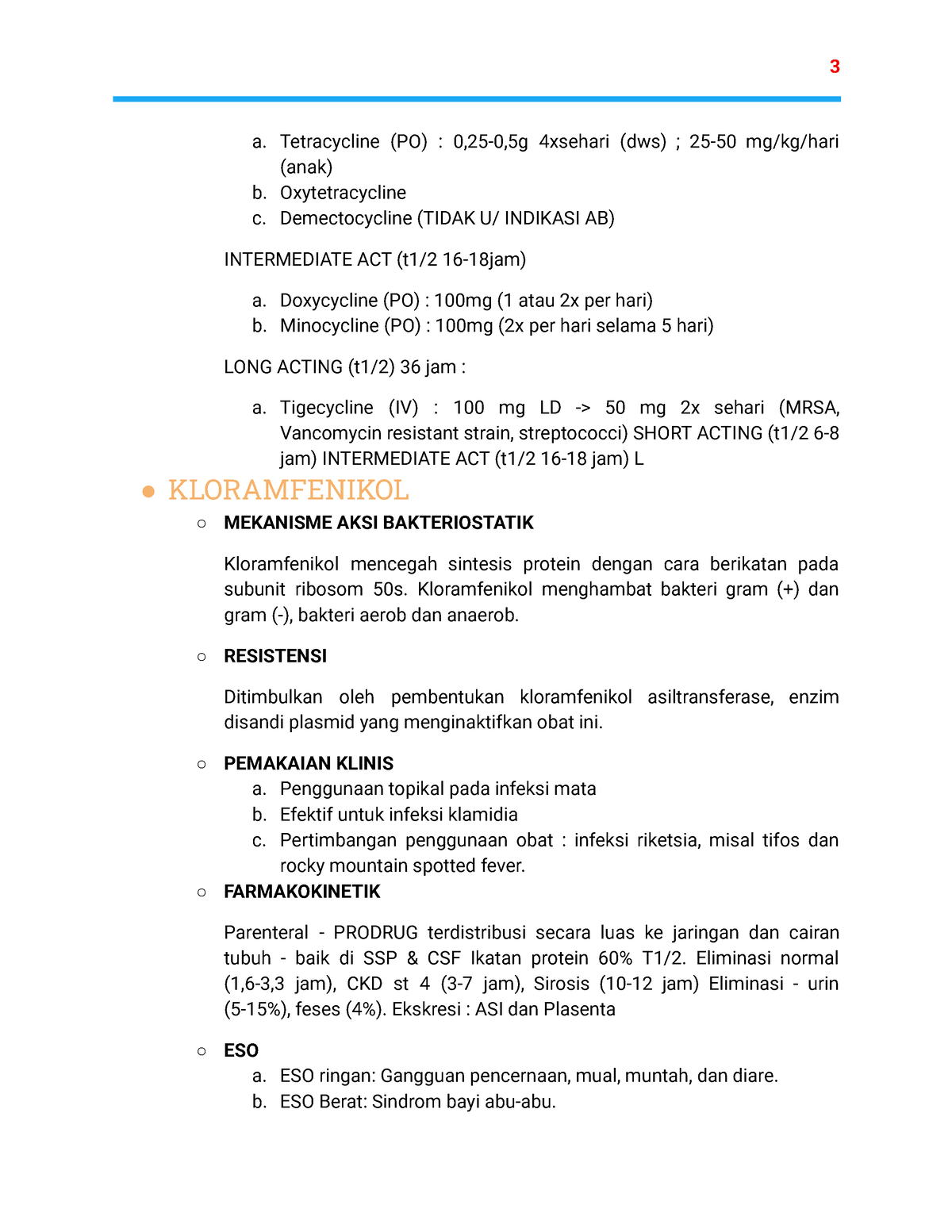 P13 Antibiotik Tetrasiklin Kloramfenikol Klindamisin Sulfonamide