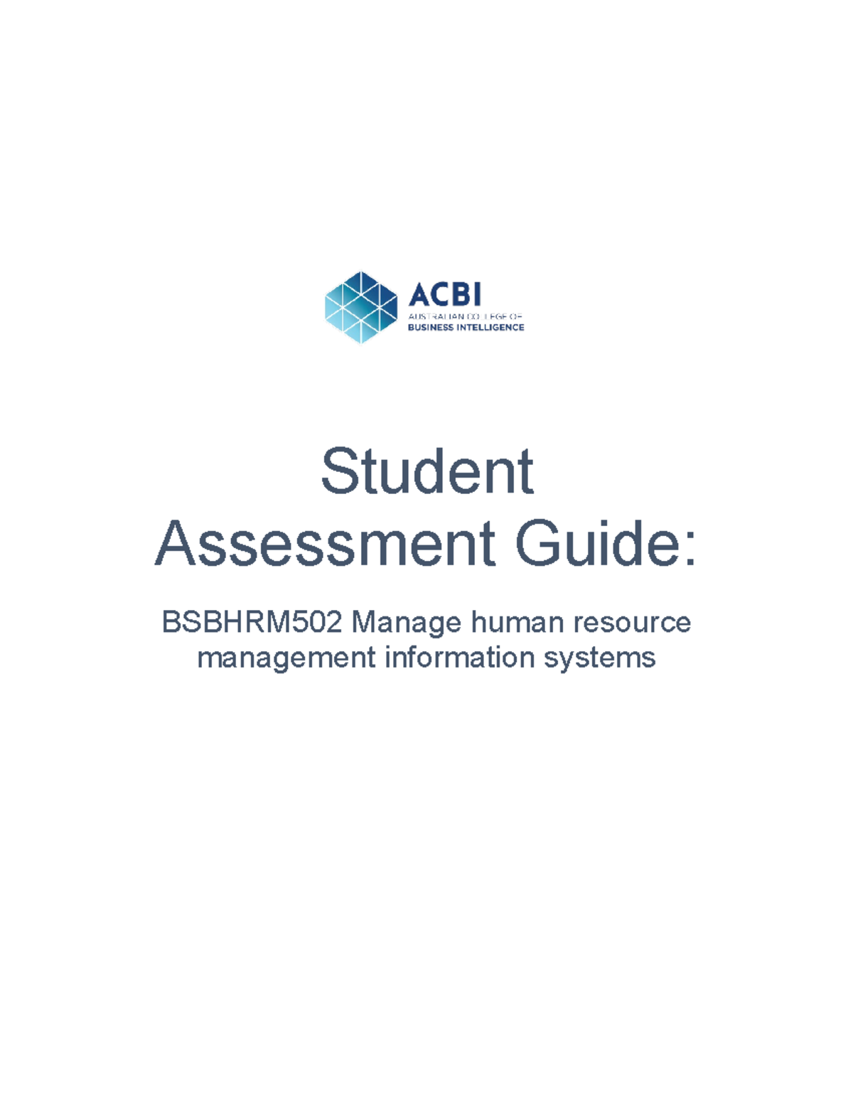 Manage human resource management information systems - Assessment - Studocu