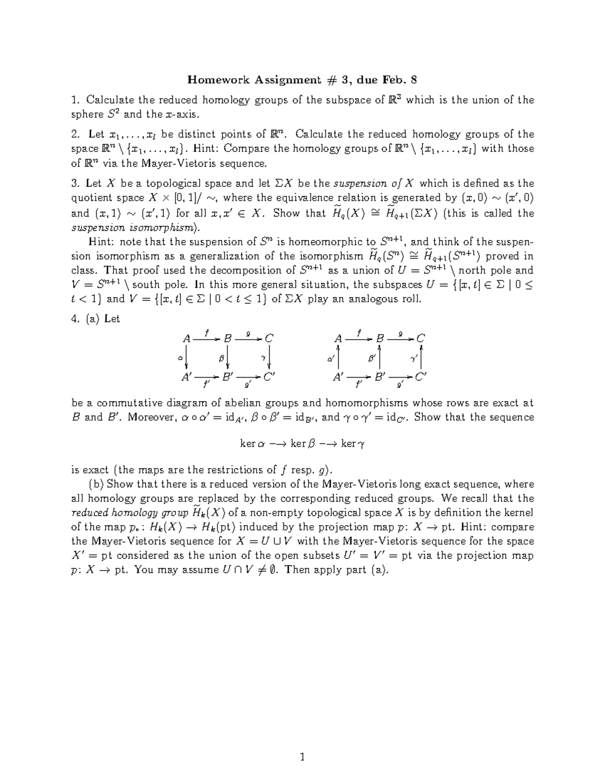 Hw 3 - due Feb. 8, 2016 - Homework Assignment # 3, due Feb. 8 1 ...